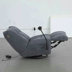 Fotoliu recliner MARCUS, stofă clasică/metal, gri, 84×104×94 cm