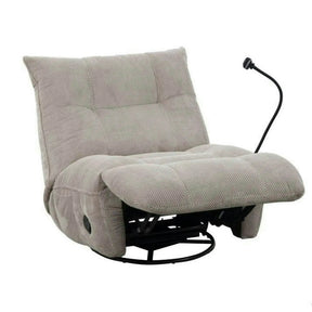 Fotoliu recliner MARCUS, stofă clasică/metal, maro deschis, 84×104×94 cm