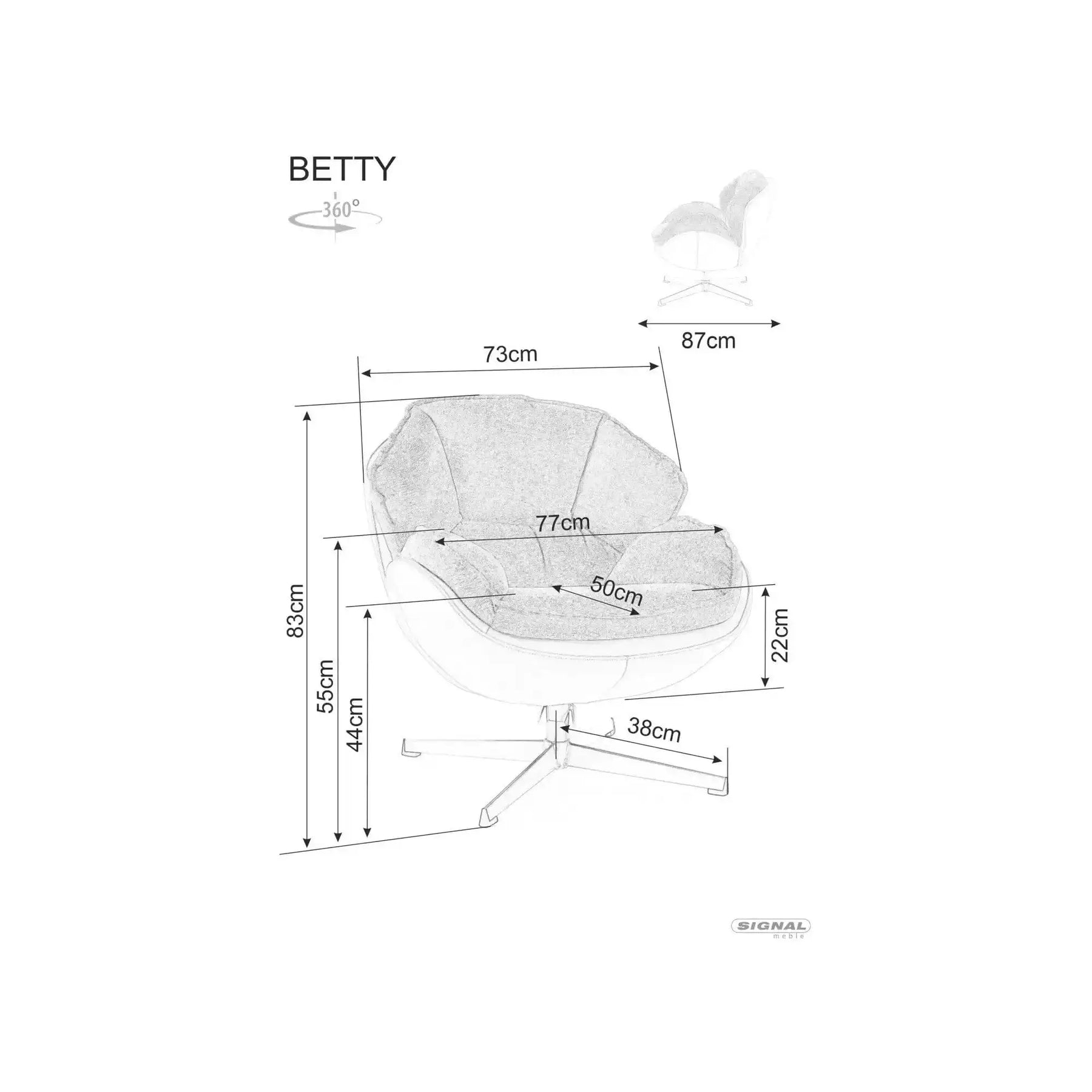 Fotoliu rotativ DETROIT OCN-39645, bej/negru