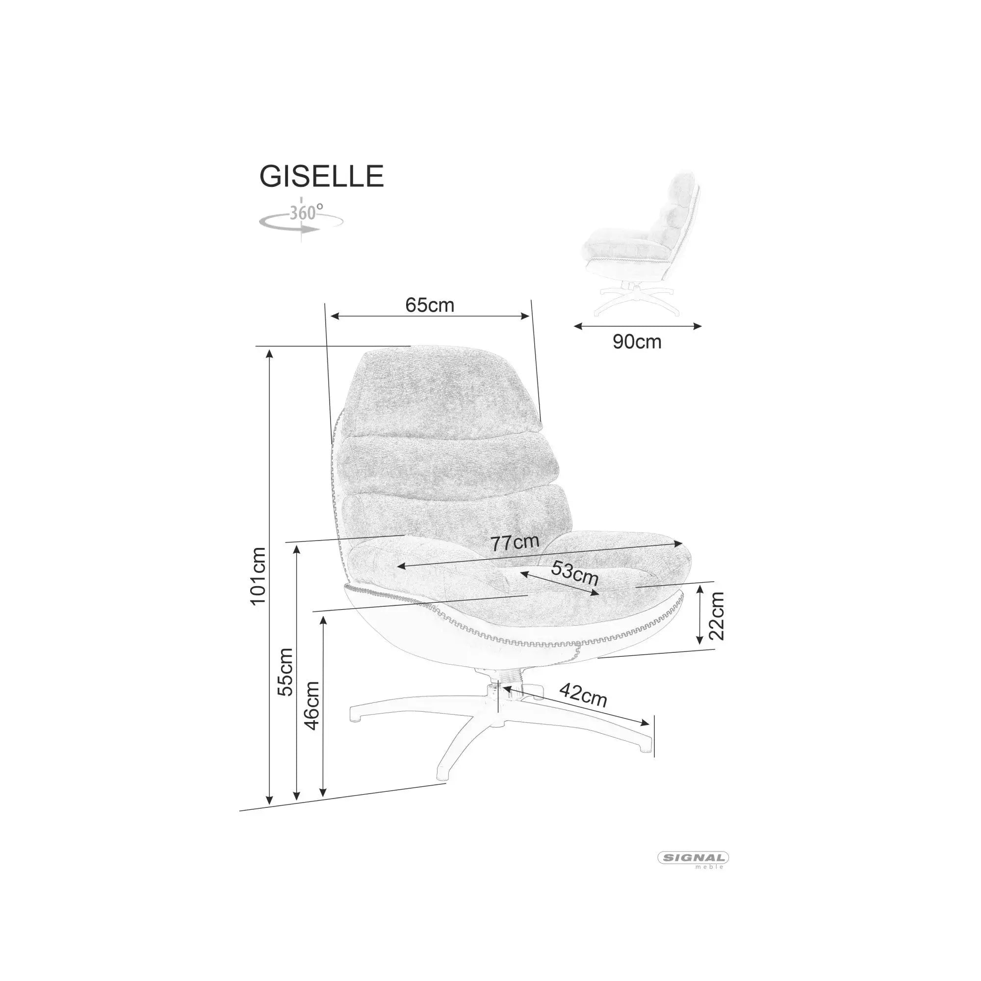 Fotoliu rotativ DETROIT OCN-39652, bej