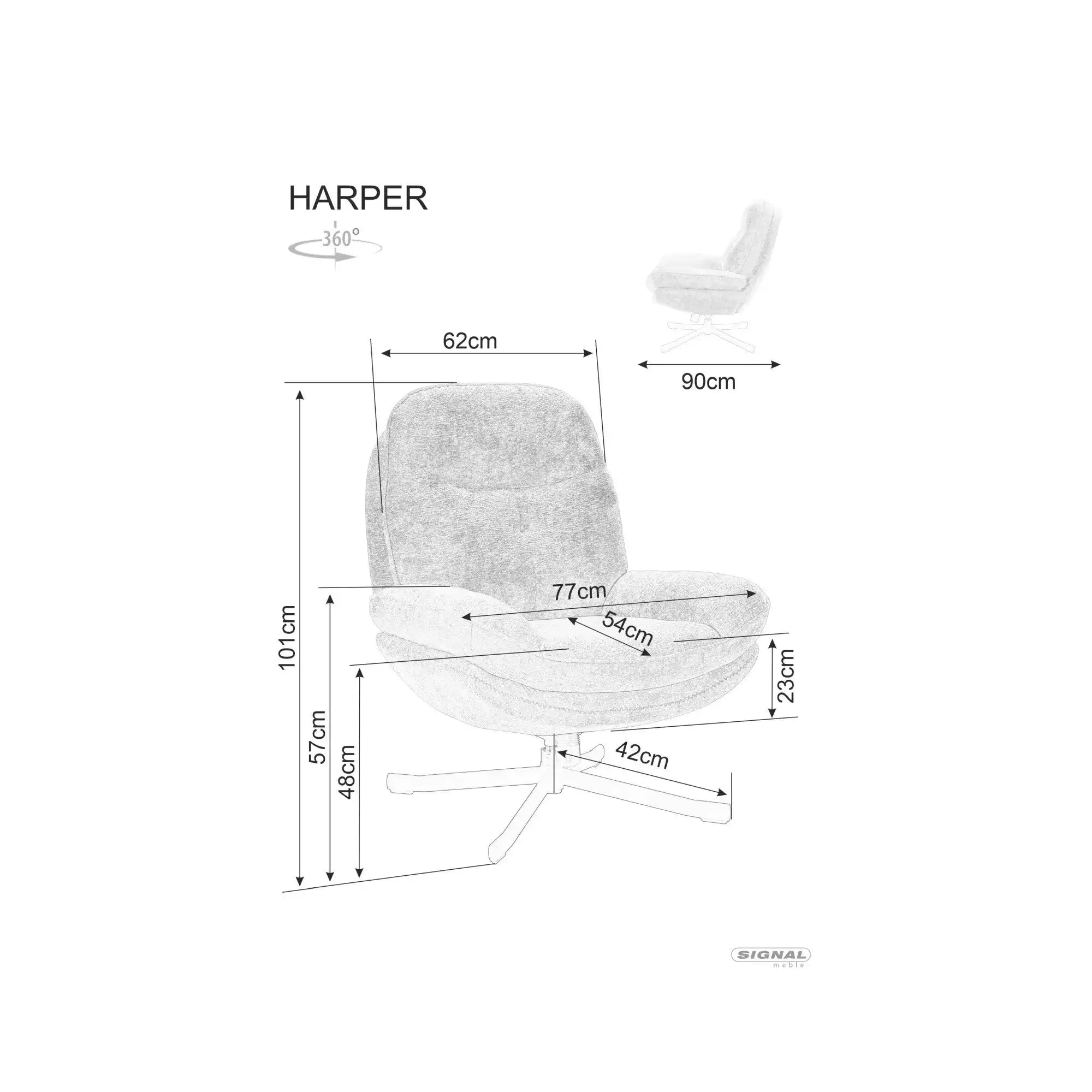 Fotoliu rotativ DETROIT OCN-39770, gri