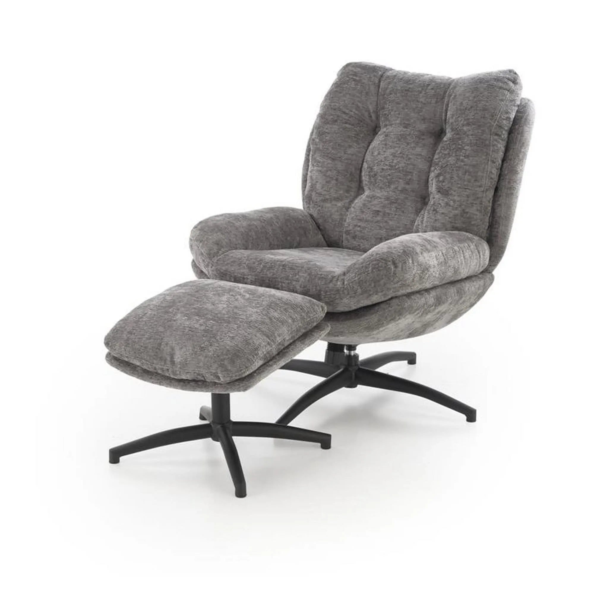 Fotoliu rotativ HOUSTON OCN-37765, gri/negru