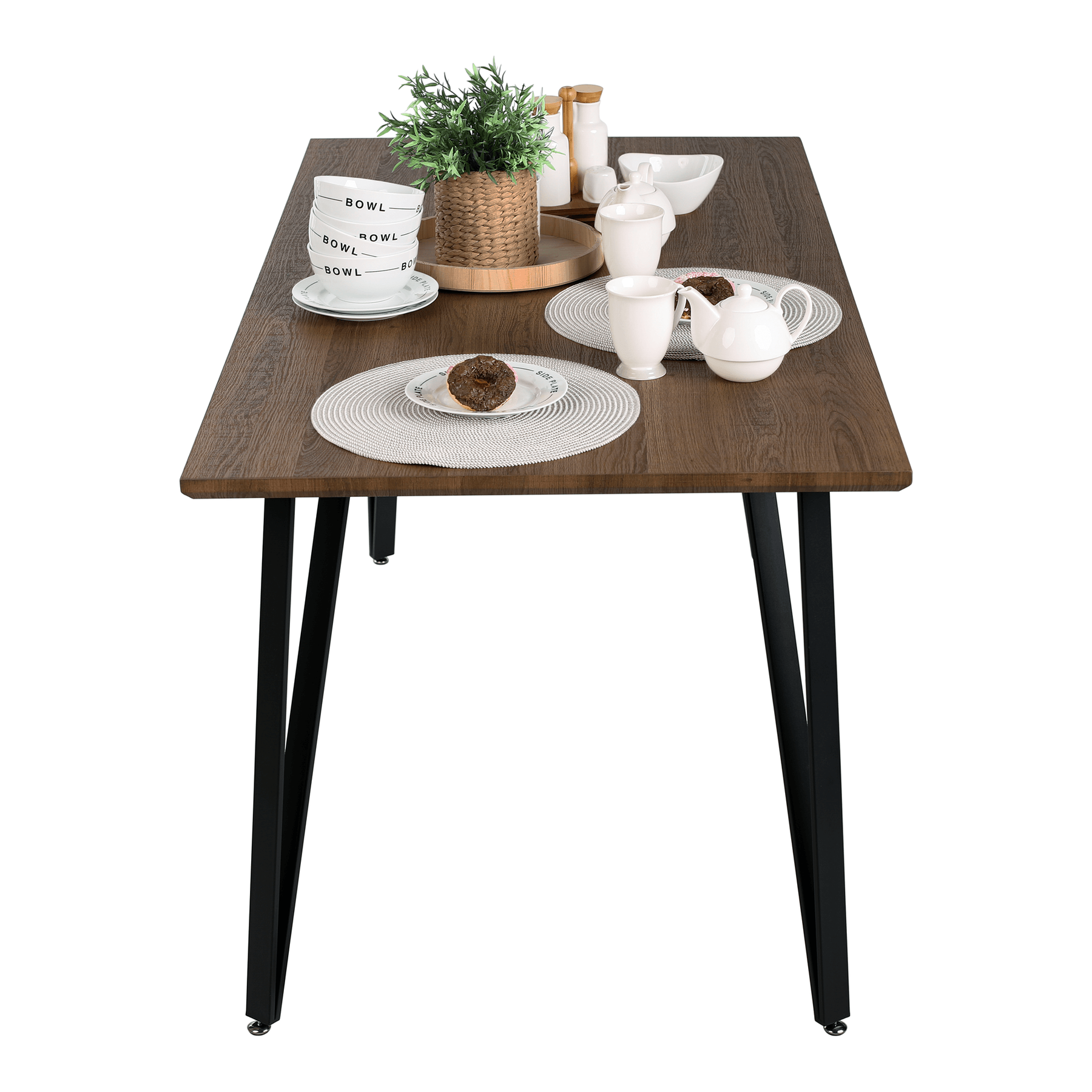 Masa FRIADO, stejar/negru, metal, 150x80x75 cm
