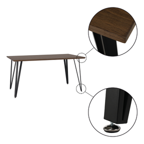 Masa FRIADO, stejar/negru, metal, 150x80x75 cm