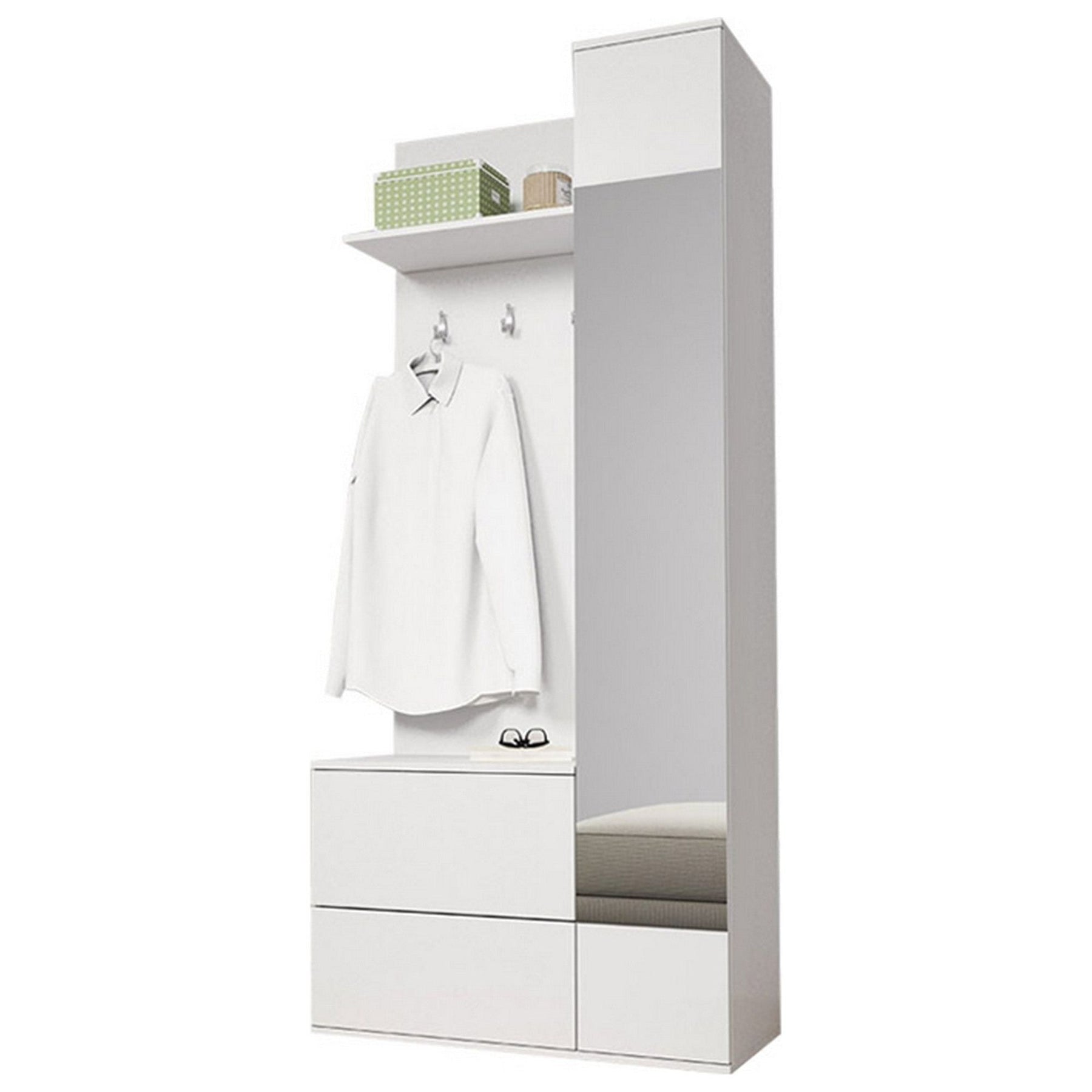Mobilier hol GADIS, alb, 90x195x34 cm