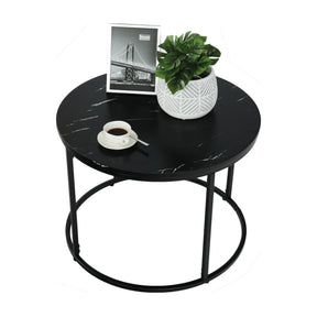Masuta de cafea GAGIN, negru cu efect de marmura, 60x45 cm