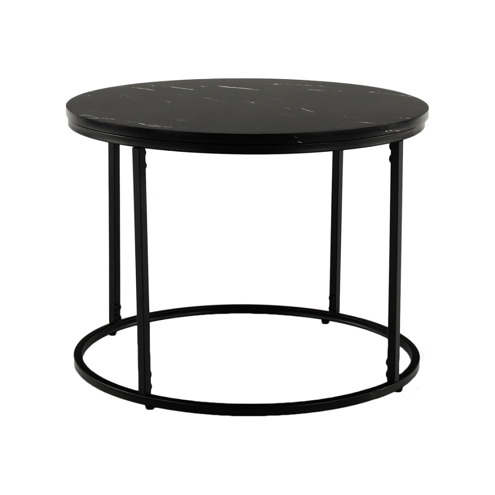 Măsuţă de cafea, marmură neagră / metal negru, GAGIN