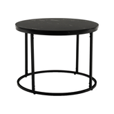 Măsuţă de cafea, marmură neagră / metal negru, GAGIN