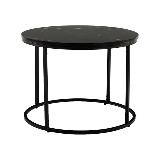 Masuta de cafea GAGIN, negru cu efect de marmura, 60x45 cm