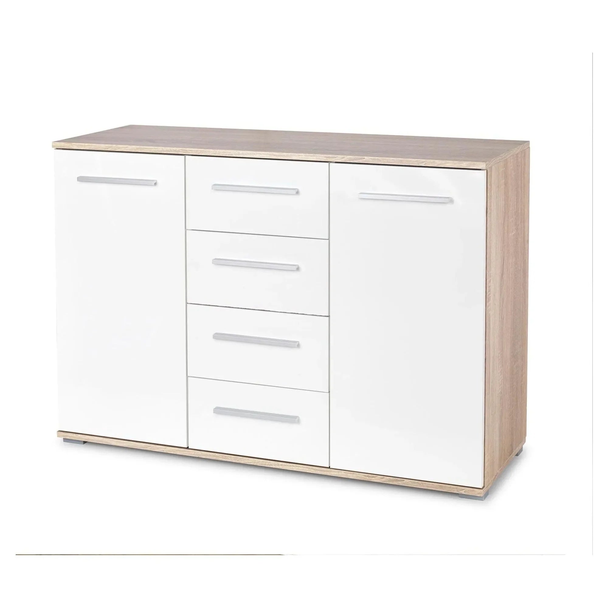 Comoda HOUSTON OCN-37985, alb/stejar sonoma