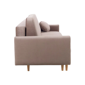 Canapea extensibila LATINA, stofa catifelata bej - Amon 16, 224x95x89 cm