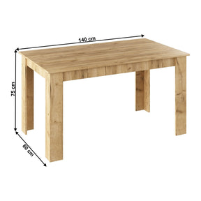 Masa GENERAL NEW, stejar artisan, DTD laminat, 140x80x75 cm