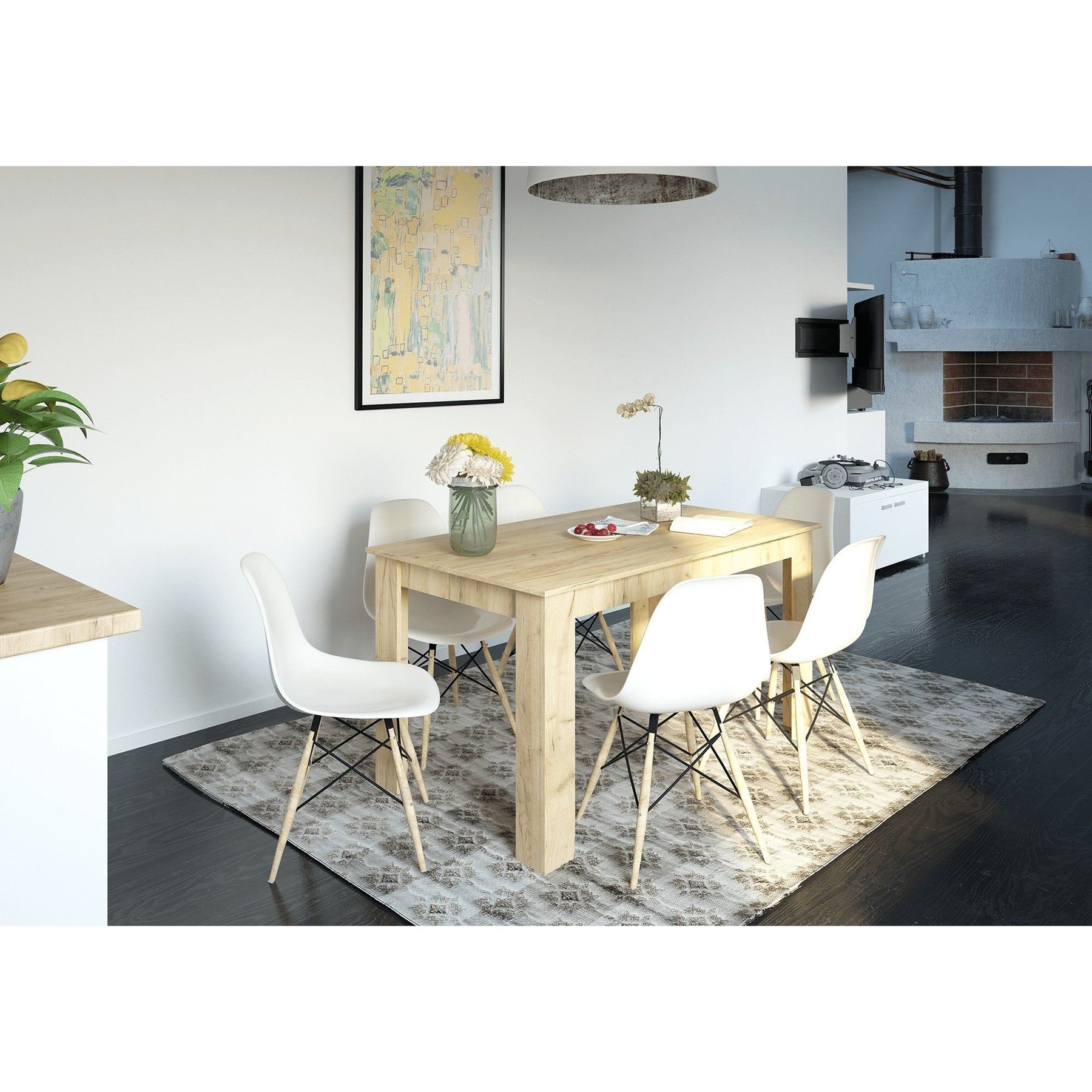 Masa GENERAL NEW, stejar artisan, DTD laminat, 140x80x75 cm