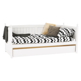 Pat cu pat suplimentar, lemn de pin, alb, 90x200, GLAMIS