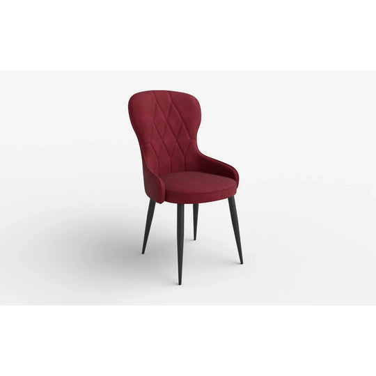 Scaun K366, visiniu/negru, stofa catifelata/metal, 52x58x92 cm