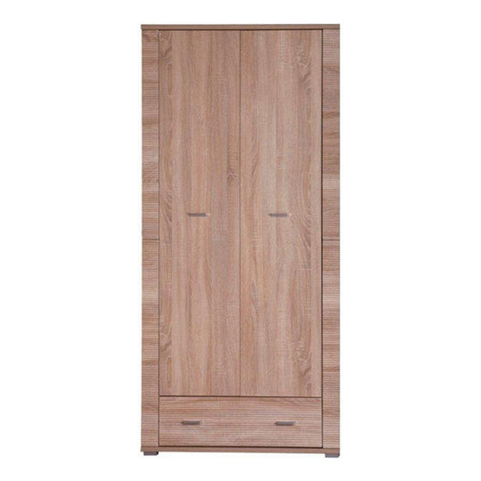 Dulap dormitor GRAND tip 3, PAL laminat, stejar sonoma, 93x192x55 cm, 2 usi si 1 sertar