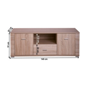 Comoda TV GRAND tip 13, PAL laminat, stejar sonoma, 140x55x51 cm