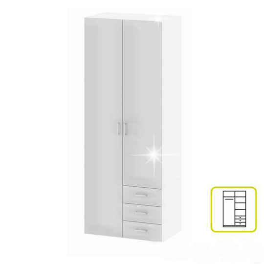 Dulap GWEN 70425, alb, PAL, 78x50x200 cm