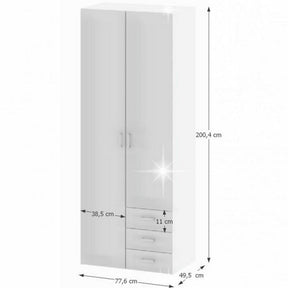 Dulap GWEN 70425, alb, PAL, 78x50x200 cm