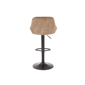 Scaun bar H101, bej/negru, stofa catifelata/metal, 47x45x84 cm