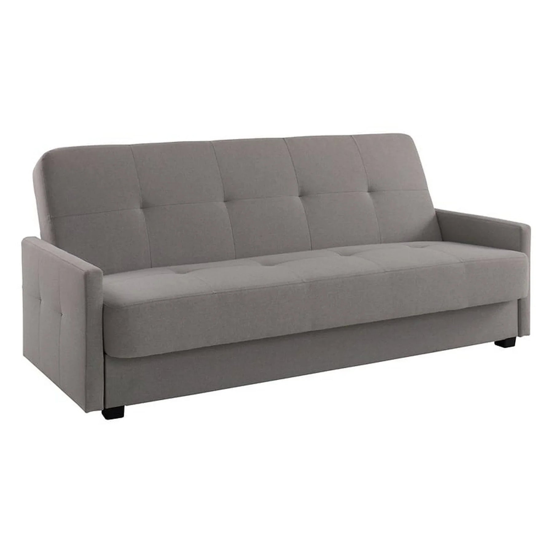 Canapea extensibila MARO, stofa clasica gri - Mossa 09, cu lada depozitare, 207x95x95 cm