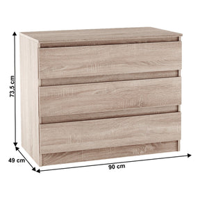 Comoda cu sertare HANY NEW 003, PAL laminat, stejar sonoma, 90x49x73,5 cm