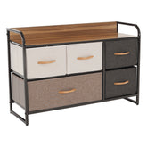 Comoda HAZEL TYP 4, bej/maro deschis/maro inchis, metal/plastic/material textil, 80x29x79 cm