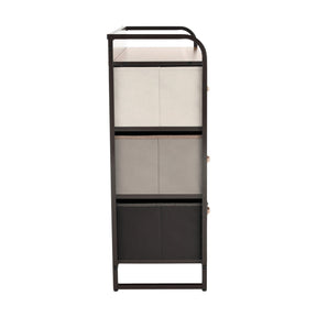 Comoda HAZEL TYP 3, bej/maro deschis/maro inchis, metal/plastic/material textil, 80x29x79 cm