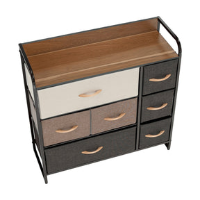 Comoda HAZEL TYP 3, bej/maro deschis/maro inchis, metal/plastic/material textil, 80x29x79 cm