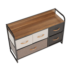 Comoda HAZEL TYP 4, bej/maro deschis/maro inchis, metal/plastic/material textil, 80x29x79 cm