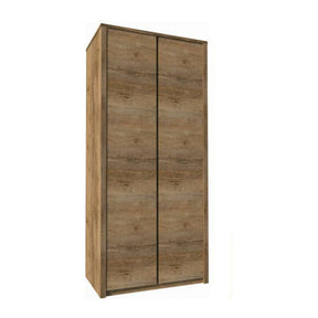 Dulap MONTANA S2D, PAL, stejar lefkas inchis, 90X53X197 cm