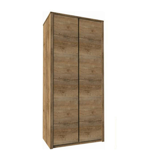 Dulap MONTANA S2D, PAL, stejar lefkas inchis, 90X53X197 cm