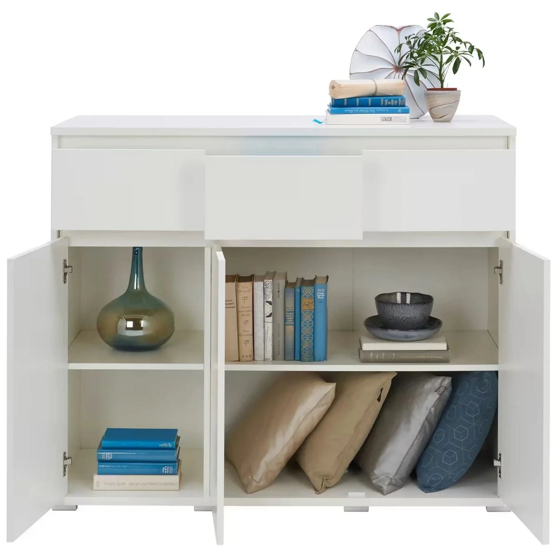 Comoda LINE, alb, PAL, 120x48x103 cm
