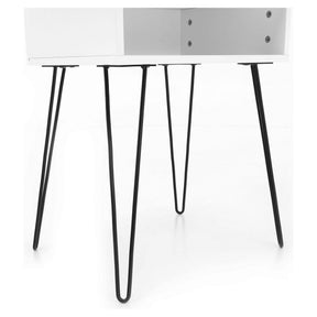 Noptiera HONEJ, alb/negru, metal, 45X35X58 cm