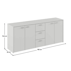 Comoda HUGOS 180, alb, PAL melaminat, 180x42x75 cm