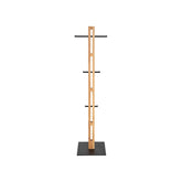 Cuier pom HALBERT, stejar/negru, lemn/metal, 45x40x175 cm