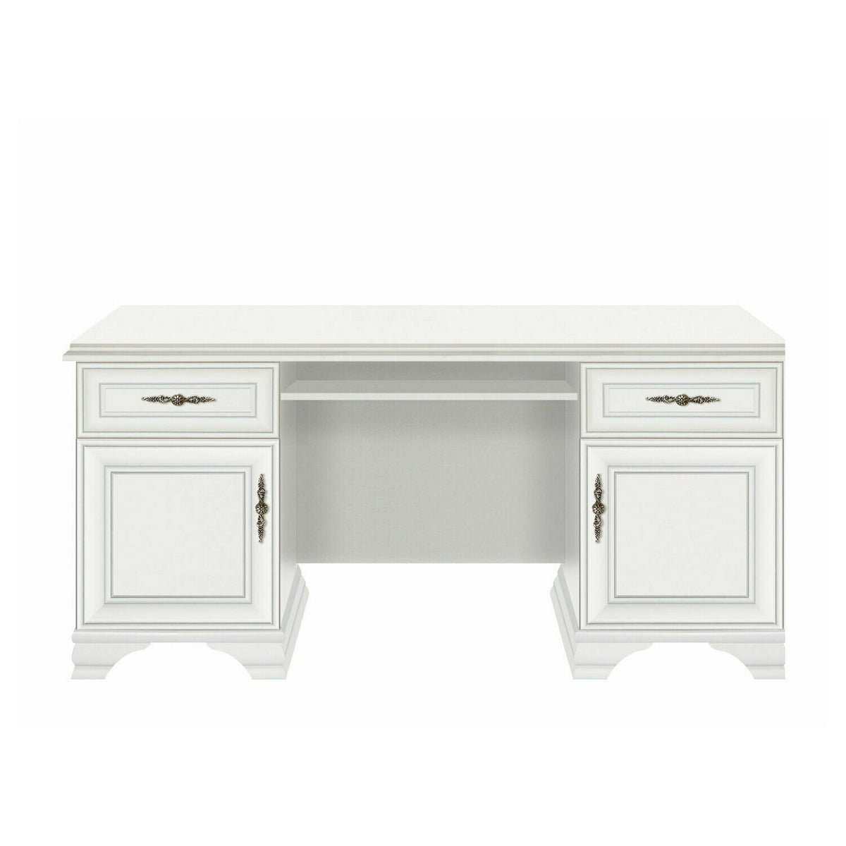 Birou alb clasic IDENTO, PAL, 160x74x78 cm
