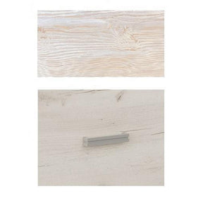 Vitrina INDIANAPOLIS I8, stejar craft alb, PAL laminat, 137x42x122 cm