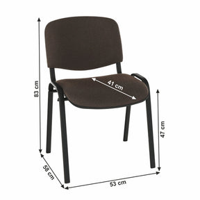 Scaun ISO NEW, maro/negru, stofa clasica/metal, 53x58x83 cm