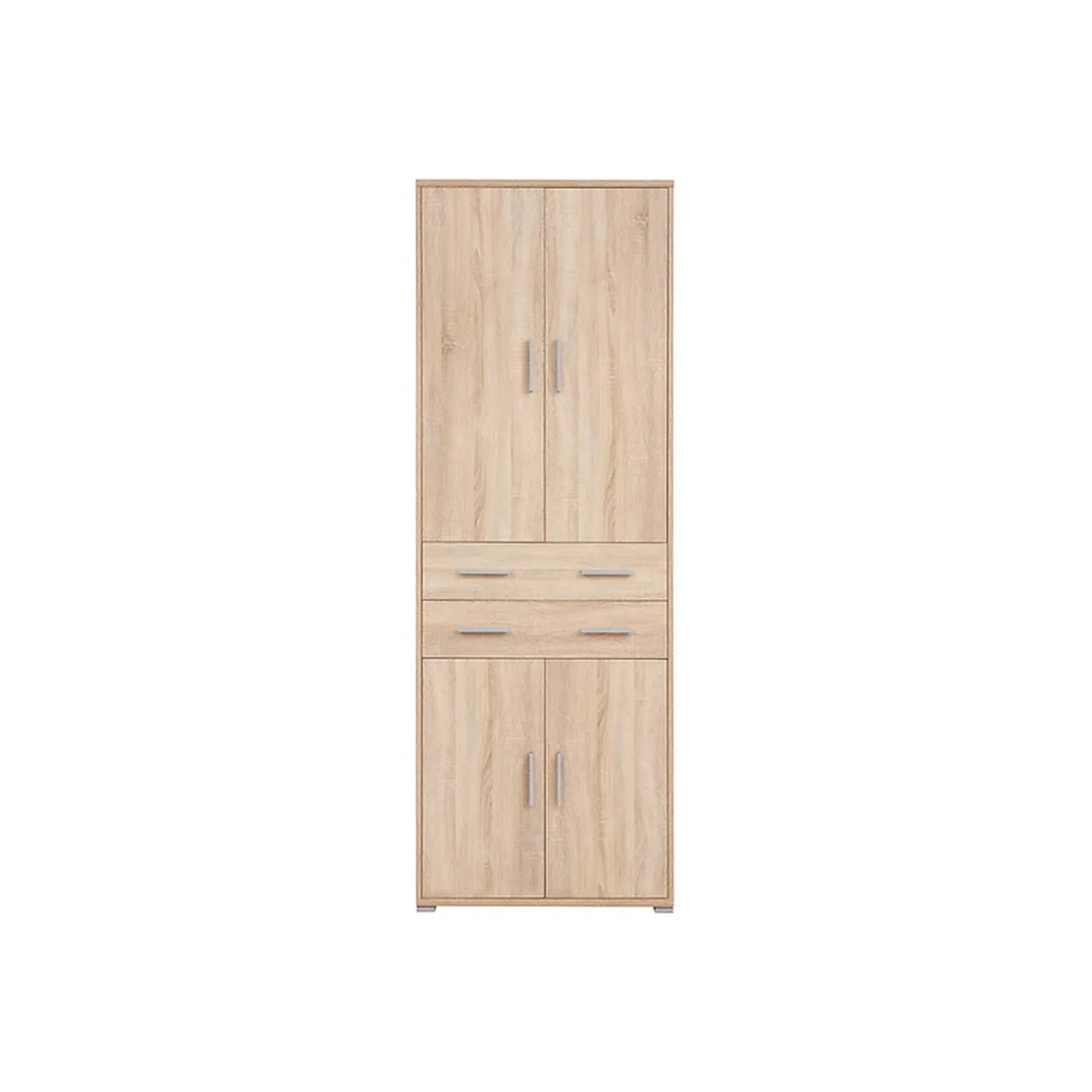 Dulap OFFICE, stejar sonoma, PAL laminat, cu 4 usi si 2 sertare, 79x35x221 cm