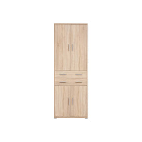 Dulap OFFICE, stejar sonoma, PAL laminat, cu 4 usi si 2 sertare, 79x35x221 cm