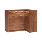 Comoda de colt INFINITY I-15, PAL melaminat, maro, 131/90x103,5x42 cm