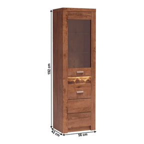 Vitrina living INFINITY I-04, PAL melaminat, frasin deschis, 56x42x192 cm