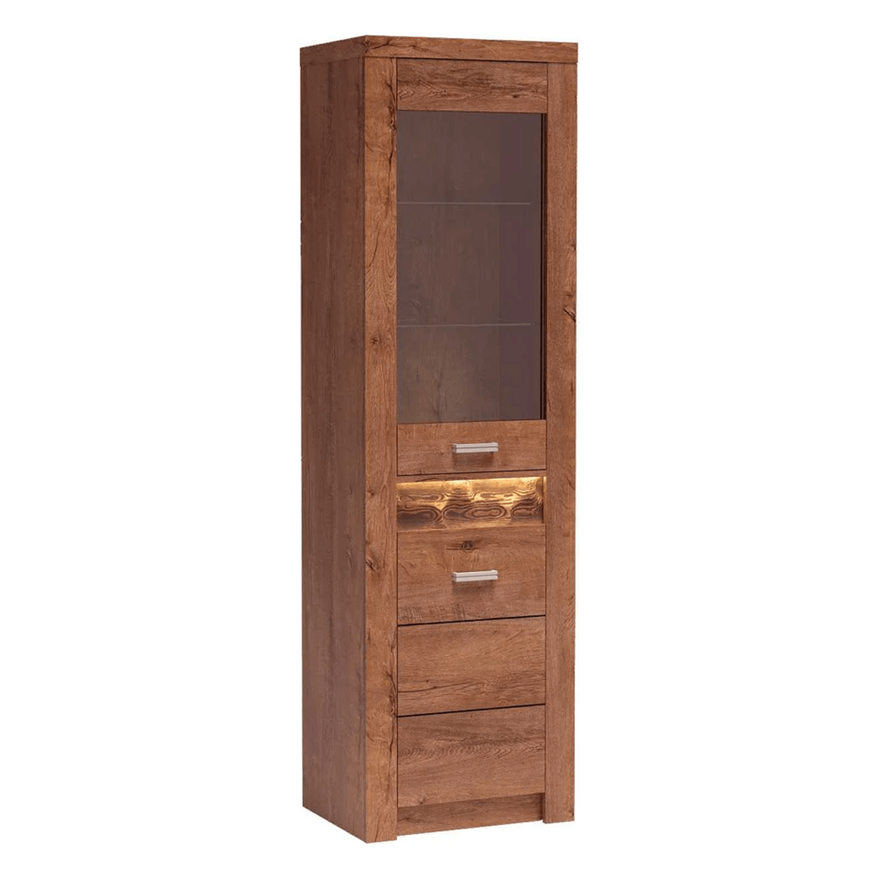 Vitrina living INFINITY I-04, PAL melaminat, frasin deschis, 56x42x192 cm
