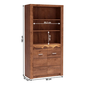 Vitrina living INFINITY I-05, PAL melaminat, frasin deschis, 96x42x192 cm