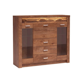 Comoda INFINITY I-08, PAL melaminat, frasin deschis, 137x42x122 cm