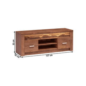 Comoda TV INFINITY I-09, PAL melaminat, frasin deschis, cu iluminare LED, 137x53x42 cm
