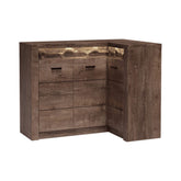 Comoda de colt INFINITY I-15, PAL melaminat, maro închis, 131/90x103,5x42 cm