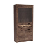 Vitrina living INFINITY I-03, PAL melaminat, frasin închis, 96x42x192 cm