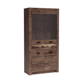 Vitrina living INFINITY I-03, PAL melaminat, frasin închis, 96x42x192 cm
